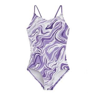 Kanu Surf Hurricane Beach Sport UPF 50 One Piece Swimsuit, Purple, Size 14, NWT